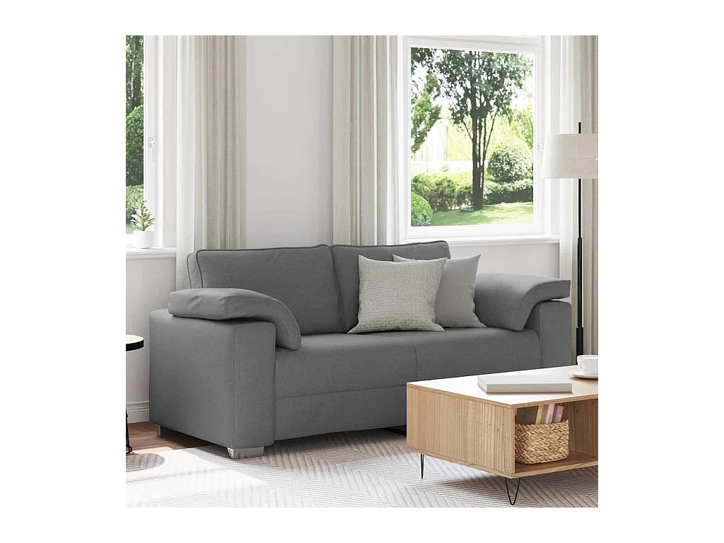 Canapé 2 places | Sofa pour Salon  avec coussin Gris foncé 180x77x82 cm tissu