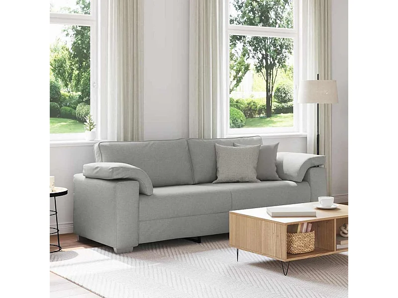 Canapé 2 places | Sofa pour Salon  avec coussin Gris nuage 219x77x82 cm tissu