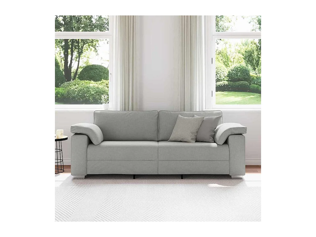 Canapé 2 places | Sofa pour Salon  avec coussin Gris nuage 219x77x82 cm tissu