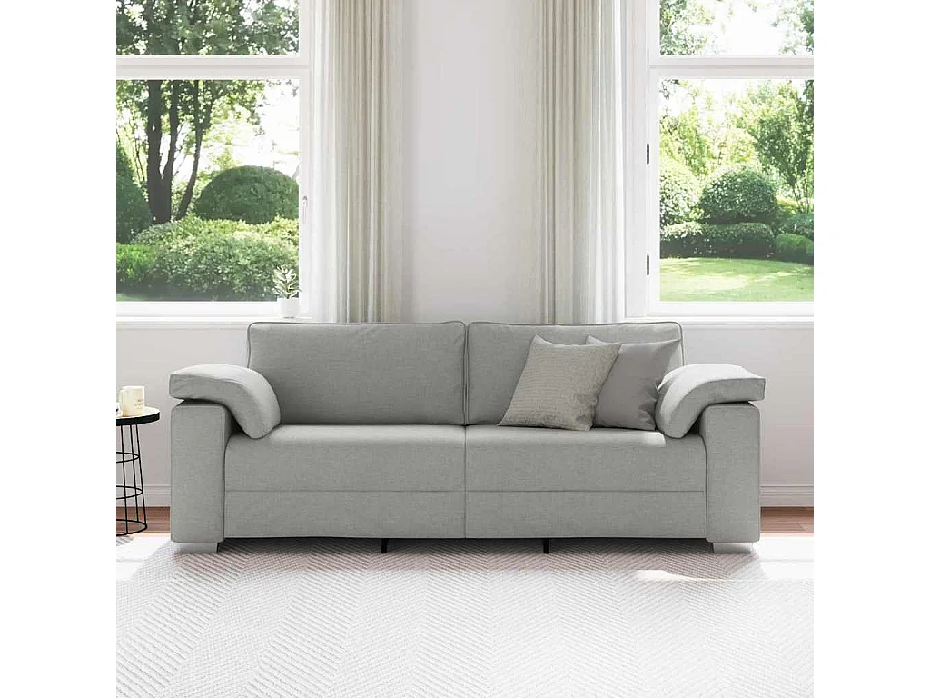 Canapé 2 places | Sofa pour Salon  avec coussin Gris nuage 219x77x82 cm tissu