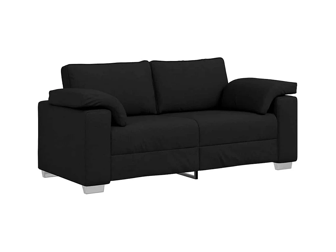 Canapé 2 places | Sofa pour Salon  avec coussin Noir 180x77x82 cm tissu