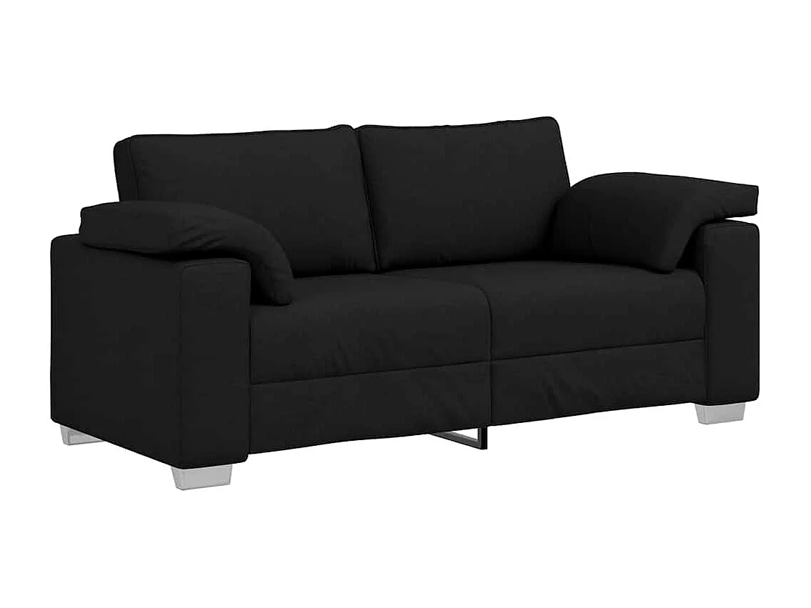 Canapé 2 places | Sofa pour Salon  avec coussin Noir 180x77x82 cm tissu