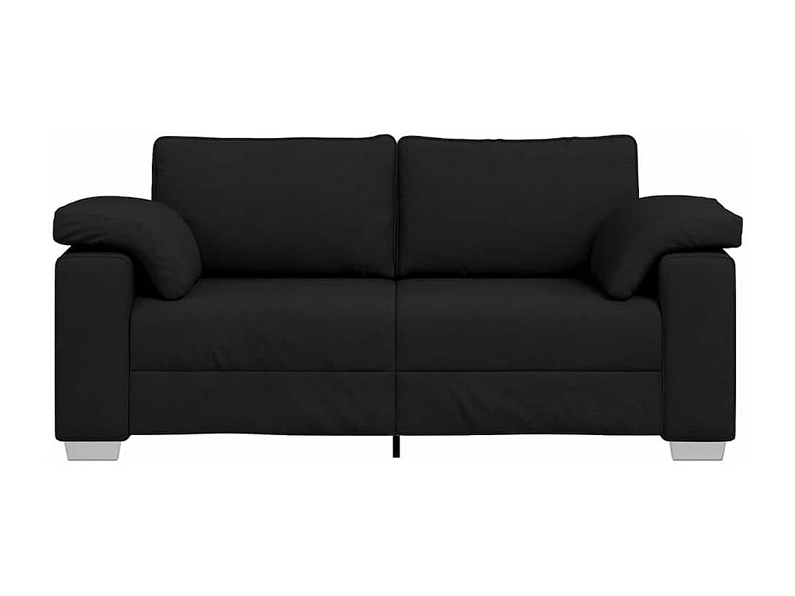 Canapé 2 places | Sofa pour Salon  avec coussin Noir 180x77x82 cm tissu