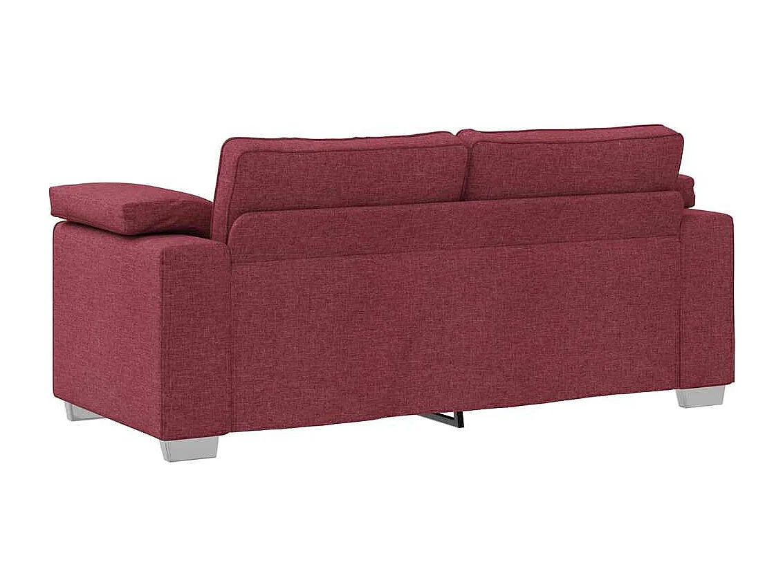 Canapé 2 places | Sofa pour Salon  avec coussin Rouge bordeaux 180x77x82 cm tissu