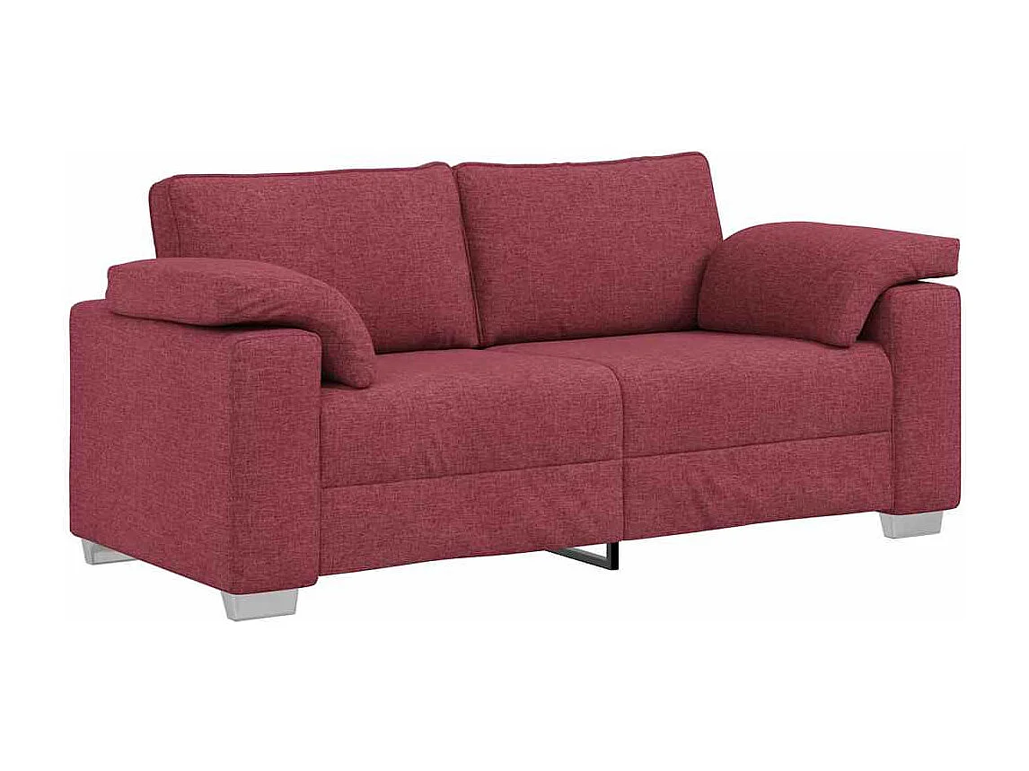 Canapé 2 places | Sofa pour Salon  avec coussin Rouge bordeaux 180x77x82 cm tissu