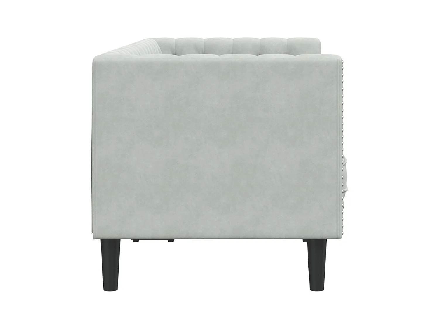 Canapé Chesterfield 2 places | Sofa pour Salon avec traversins gris clair velours