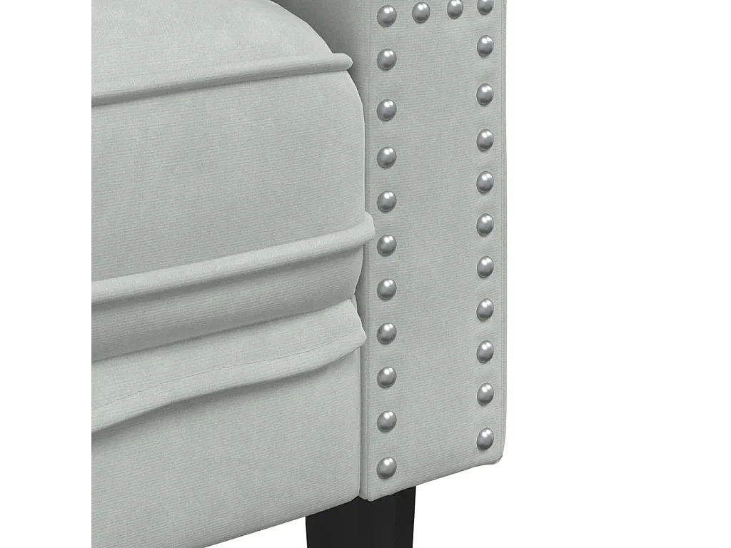 Canapé Chesterfield 2 places | Sofa pour Salon avec traversins gris clair velours