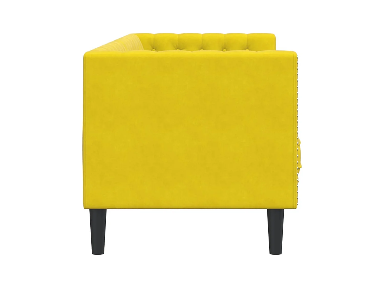 Canapé Chesterfield 3 places | Sofa pour Salon avec traversins jaune velours