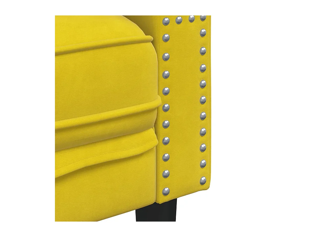 Canapé Chesterfield 3 places | Sofa pour Salon avec traversins jaune velours