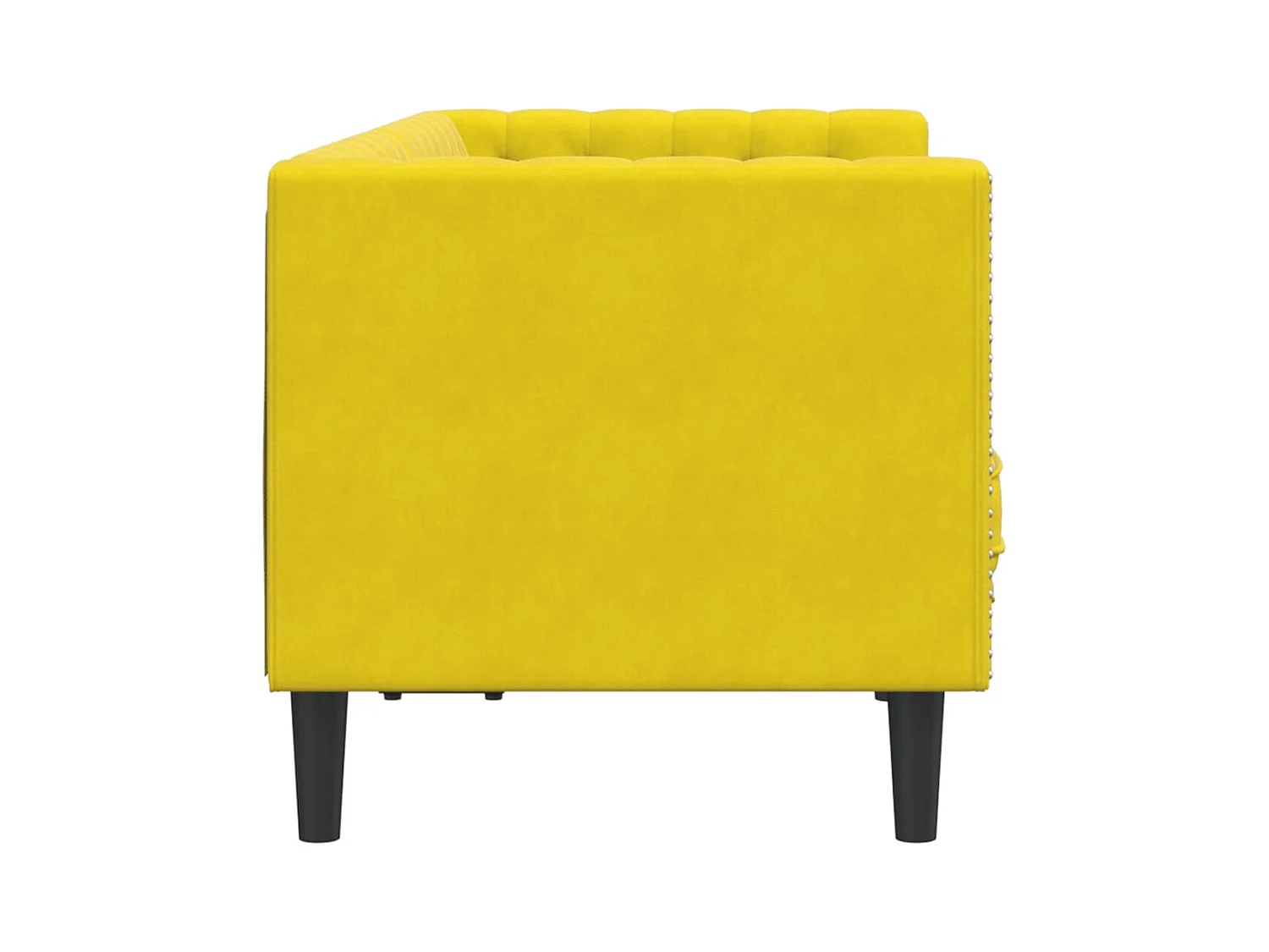 Canapé Chesterfield 2 places | Sofa pour Salon avec traversins jaune velours