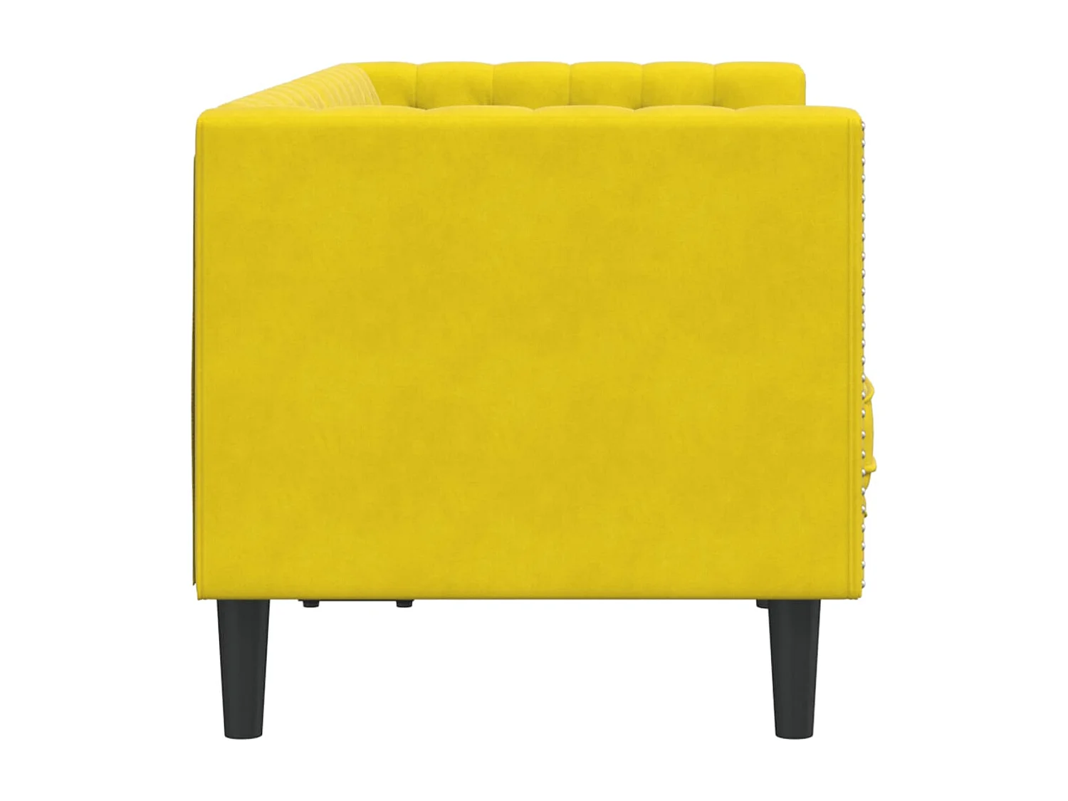 Canapé Chesterfield 2 places | Sofa pour Salon avec traversins jaune velours