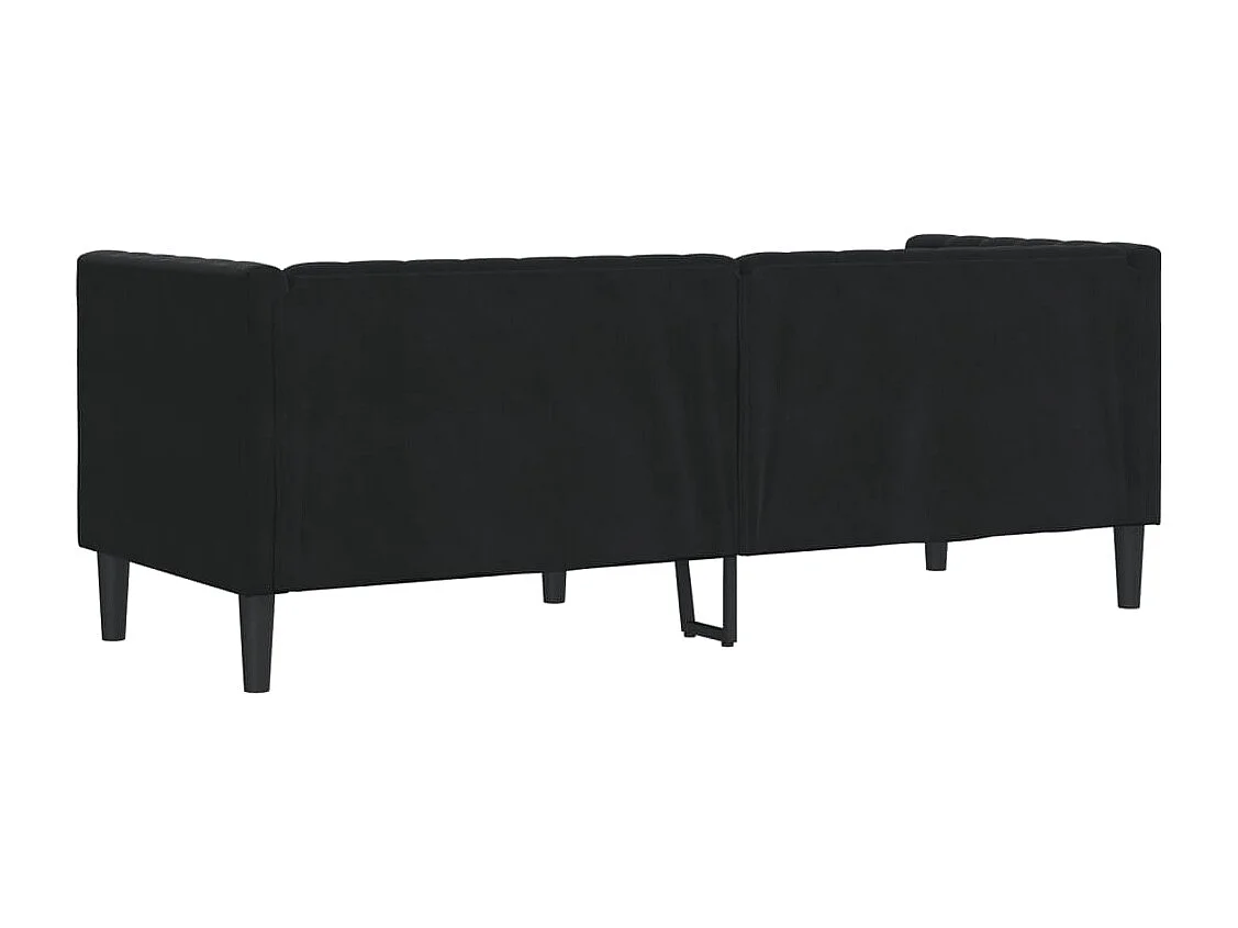 Canapé Chesterfield 3 places | Sofa pour Salon avec traversins noir velours