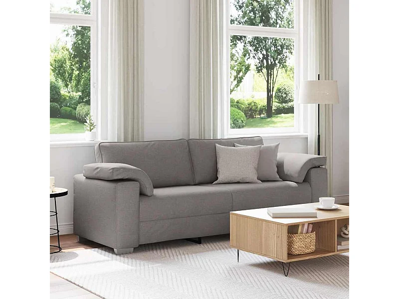 Canapé 2 places | Sofa pour Salon  avec coussin Taupe 219x77x82 cm tissu