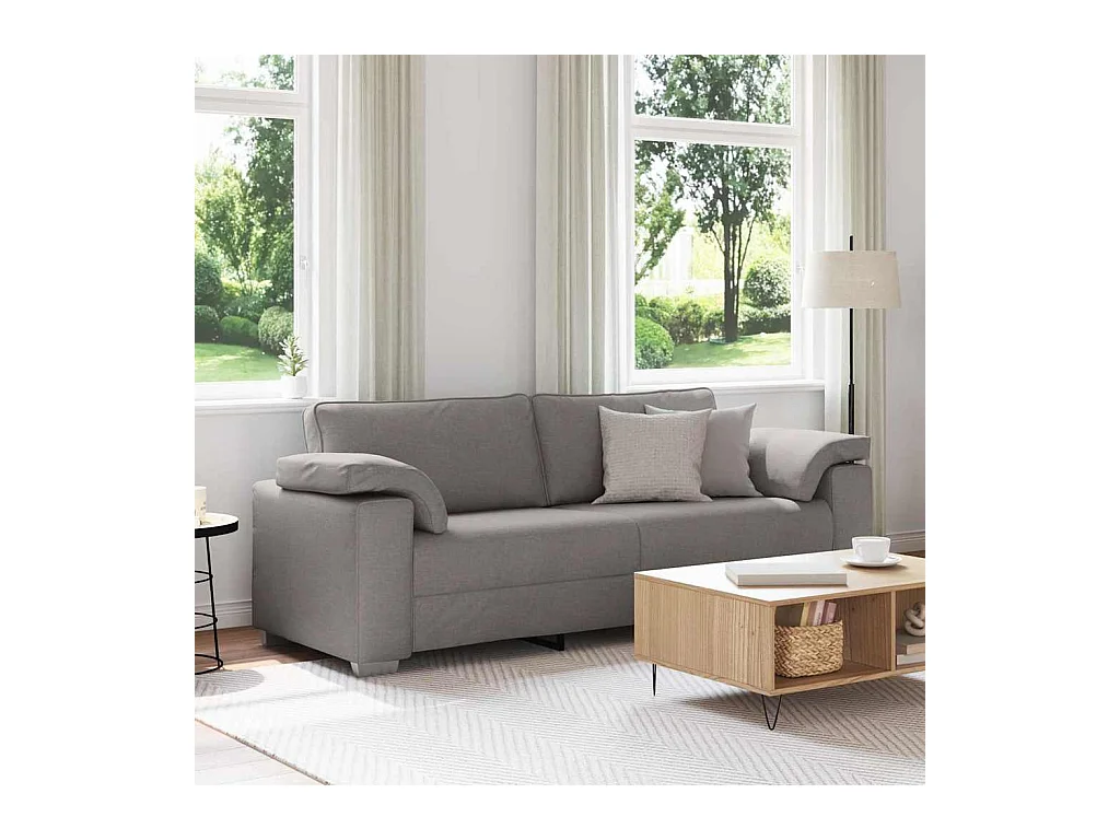 Canapé 2 places | Sofa pour Salon  avec coussin Taupe 219x77x82 cm tissu