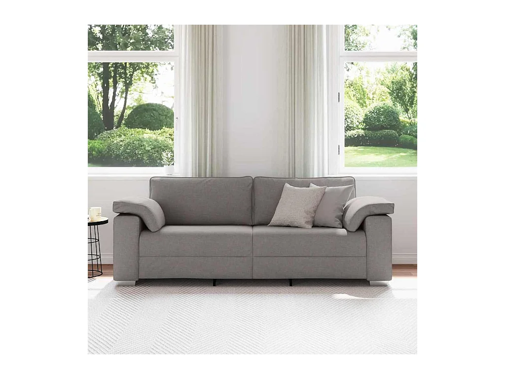 Canapé 2 places | Sofa pour Salon  avec coussin Taupe 219x77x82 cm tissu