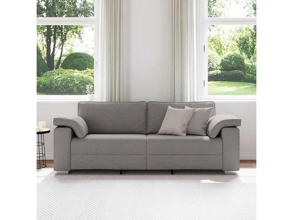 Canapé 2 places | Sofa pour Salon  avec coussin Taupe 219x77x82 cm tissu