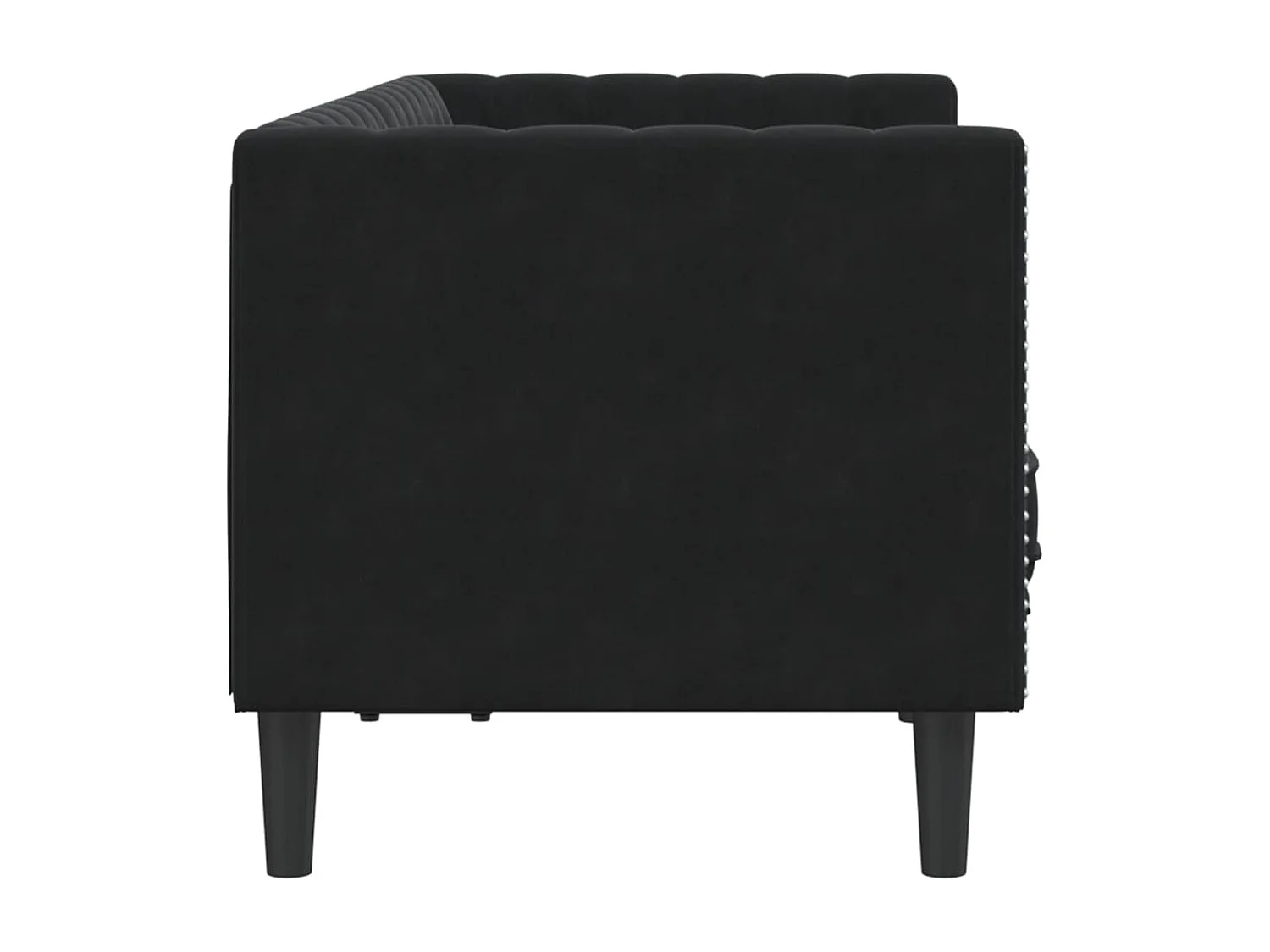 Canapé Chesterfield 2 places | Sofa pour Salon avec traversins noir velours