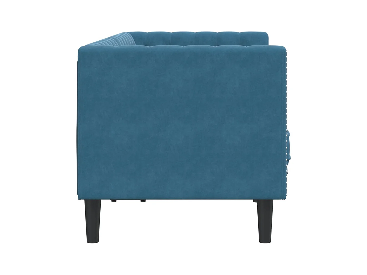 Canapé Chesterfield 2 places | Sofa pour Salon avec traversins bleu velours