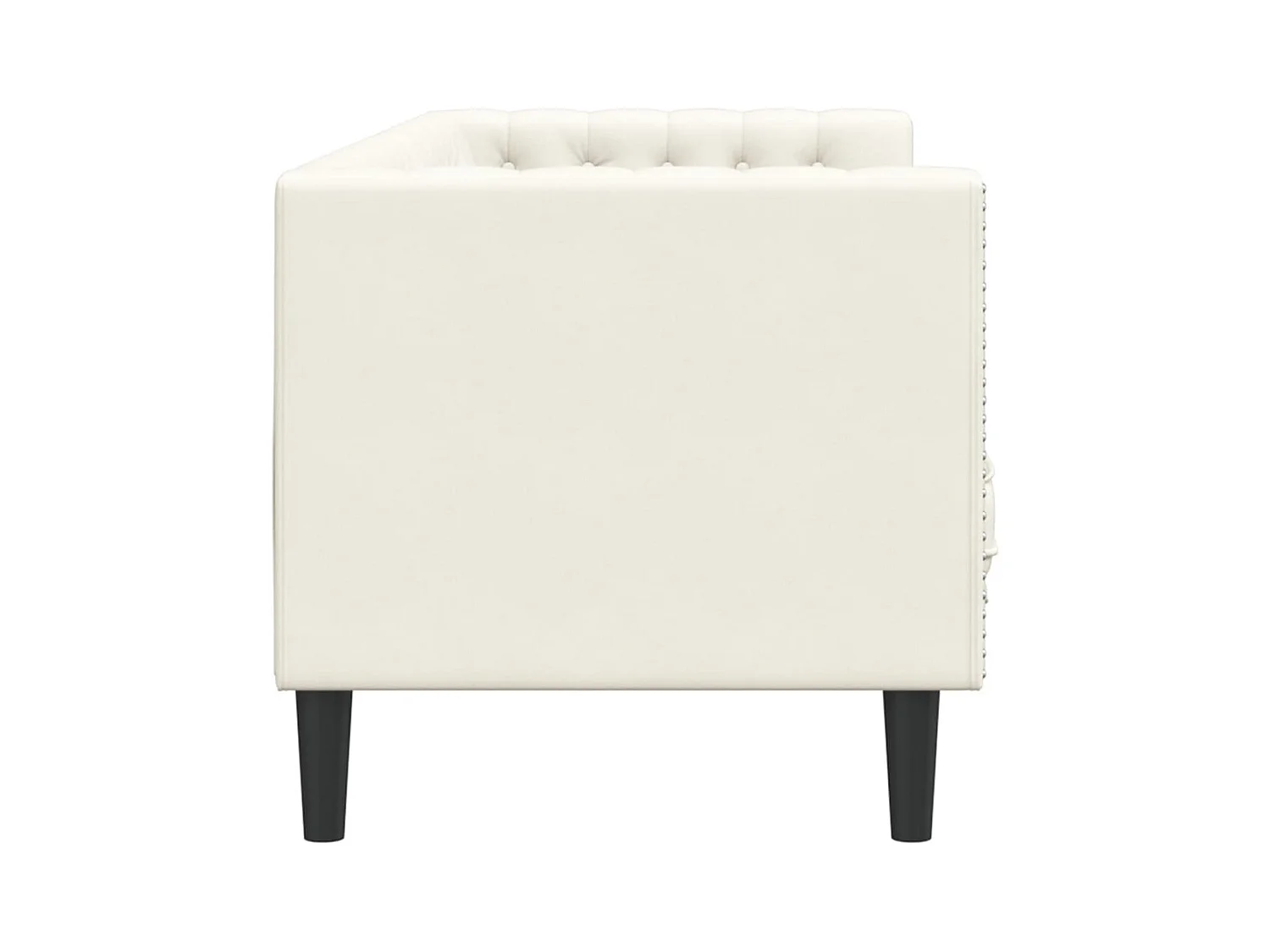 Canapé Chesterfield 3 places | Sofa pour Salon avec traversins crème velours