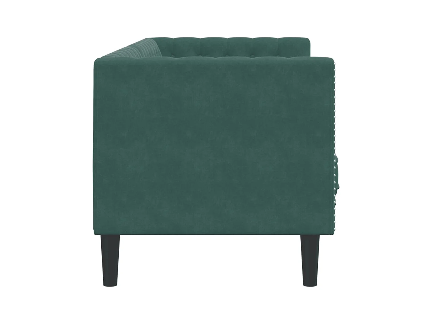 Canapé Chesterfield 3 places | Sofa pour Salon avec traversins vert foncé velours