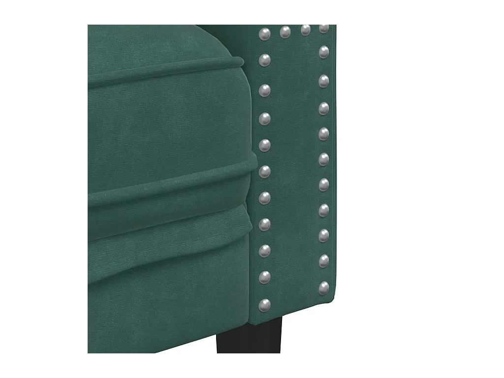 Canapé Chesterfield 3 places | Sofa pour Salon avec traversins vert foncé velours