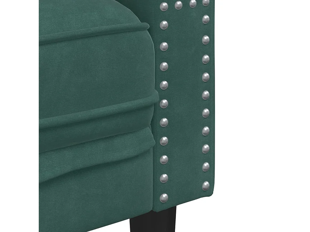 Canapé Chesterfield 3 places | Sofa pour Salon avec traversins vert foncé velours