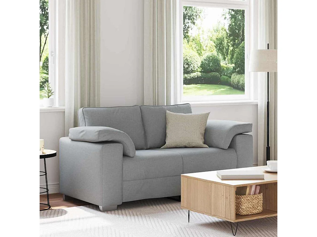 Canapé 2 places | Sofa pour Salon  avec coussin Gris clair 160x77x82 cm tissu