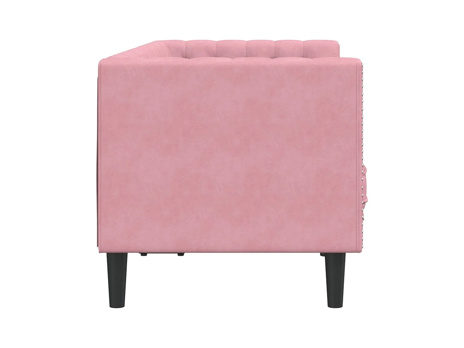Canapé Chesterfield 2 places | Sofa pour Salon avec traversins rose velours