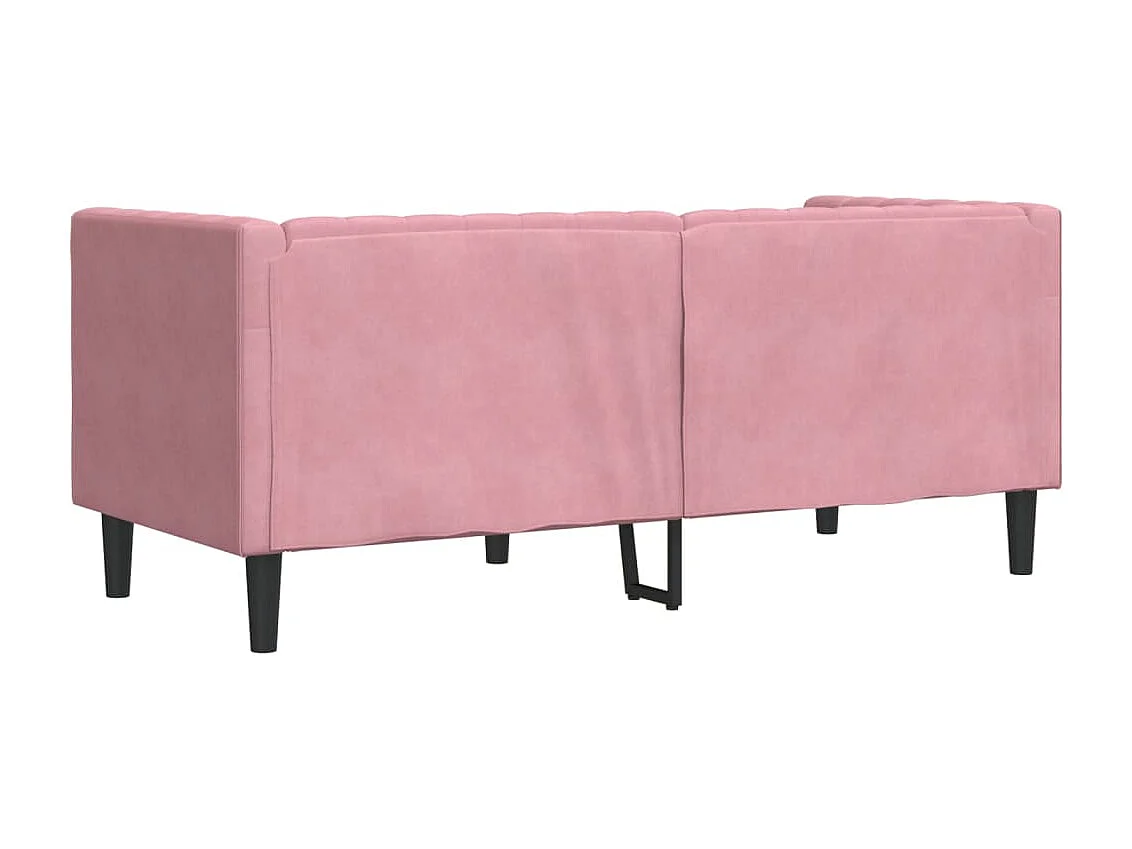 Canapé Chesterfield 2 places | Sofa pour Salon avec traversins rose velours