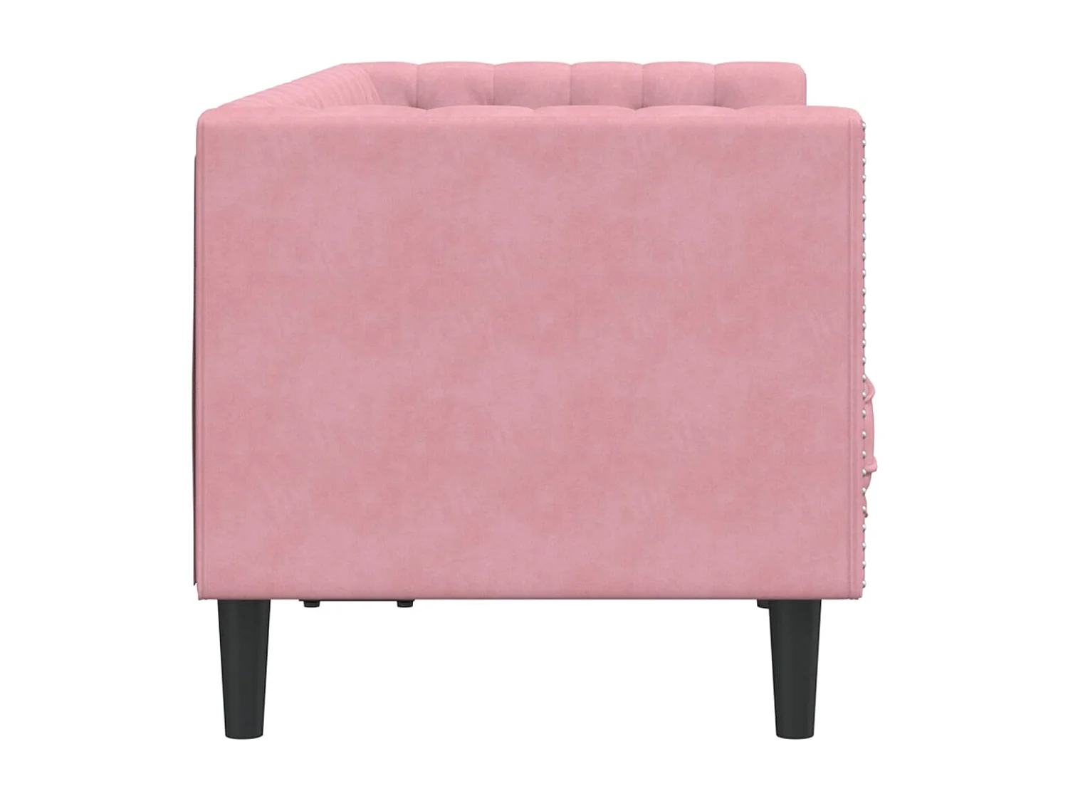 Canapé Chesterfield 2 places | Sofa pour Salon avec traversins rose velours