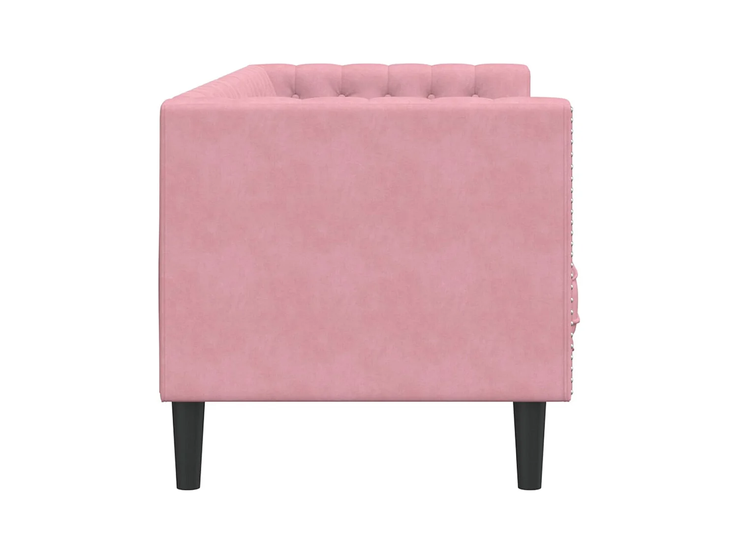Canapé Chesterfield 3 places | Sofa pour Salon avec traversins rose velours