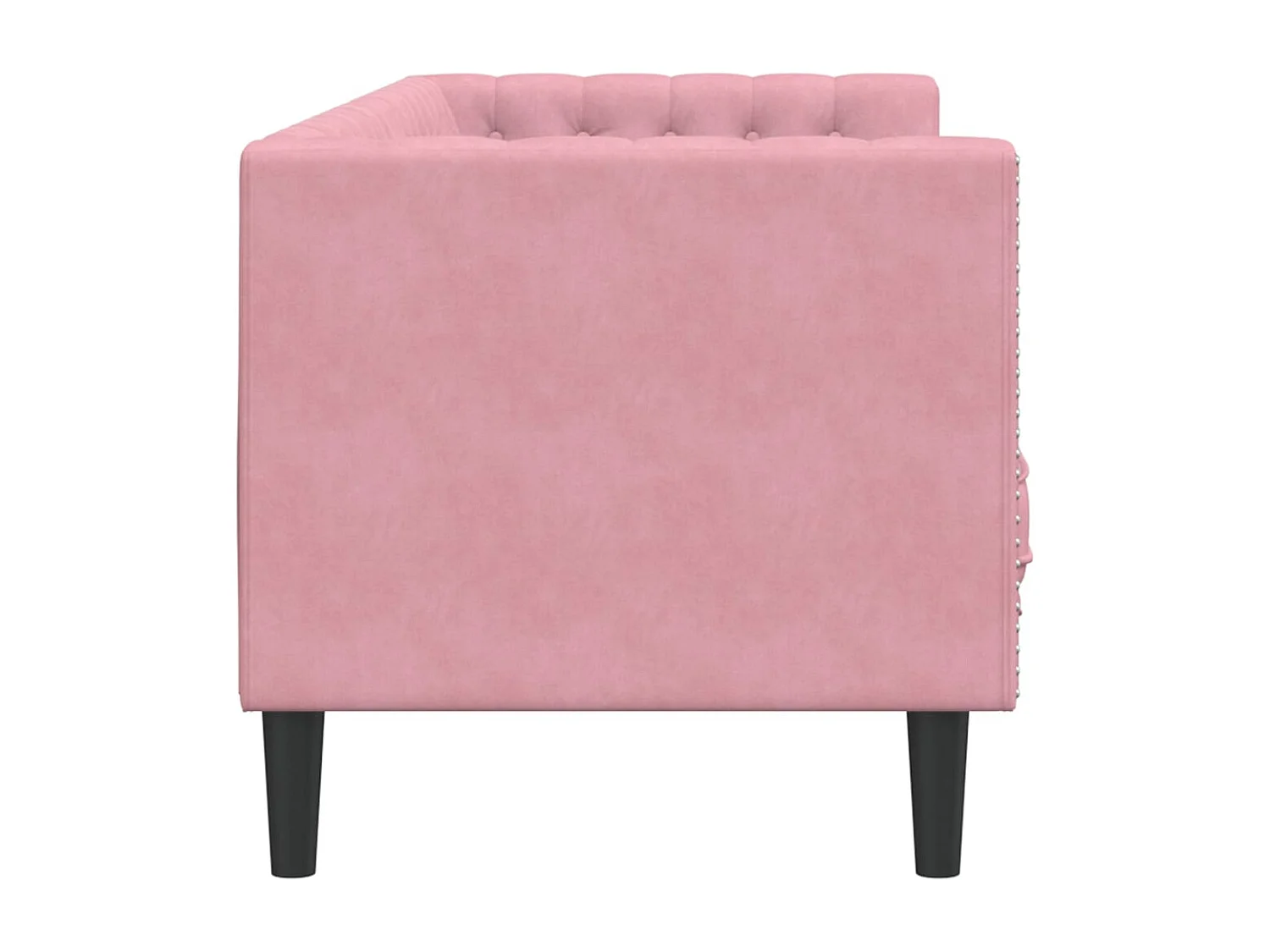 Canapé Chesterfield 3 places | Sofa pour Salon avec traversins rose velours