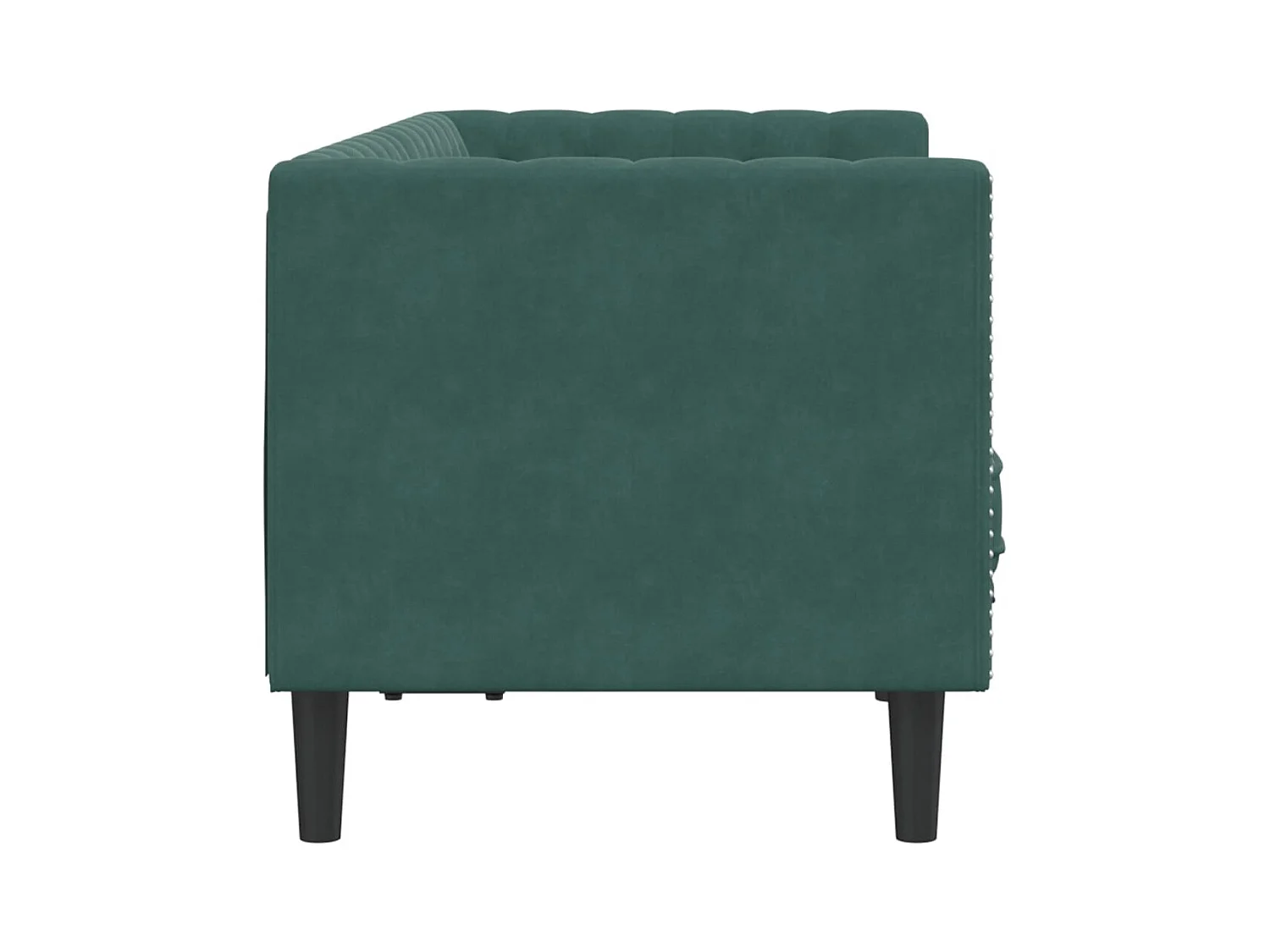 Canapé Chesterfield 2 places | Sofa pour Salon avec traversins vert foncé velours