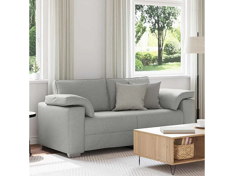 Canapé 2 places | Sofa pour Salon  avec coussin Gris nuage 180x77x82 cm tissu