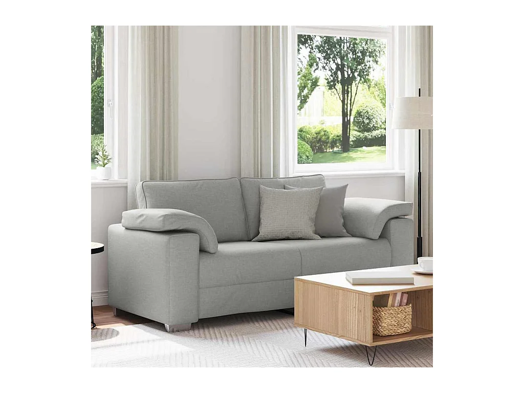 Canapé 2 places | Sofa pour Salon  avec coussin Gris nuage 180x77x82 cm tissu