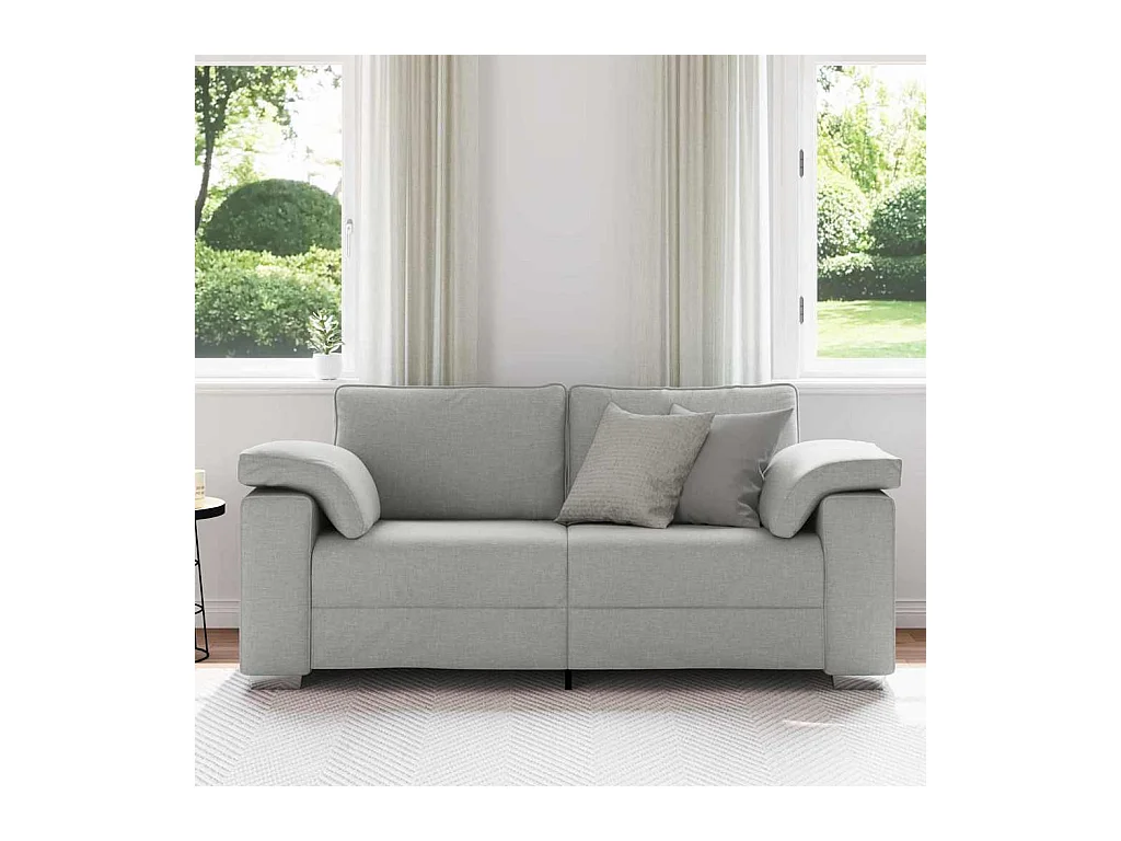 Canapé 2 places | Sofa pour Salon  avec coussin Gris nuage 180x77x82 cm tissu