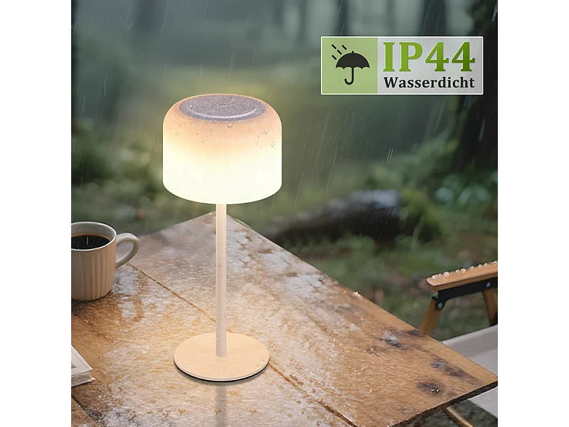 Lampe de table LED NETTLIFE sans fil, lampe de table à piles, intensité variable 3 000 K-6 500 K, rechargeable par USB-C, hauteur réglable, étanche