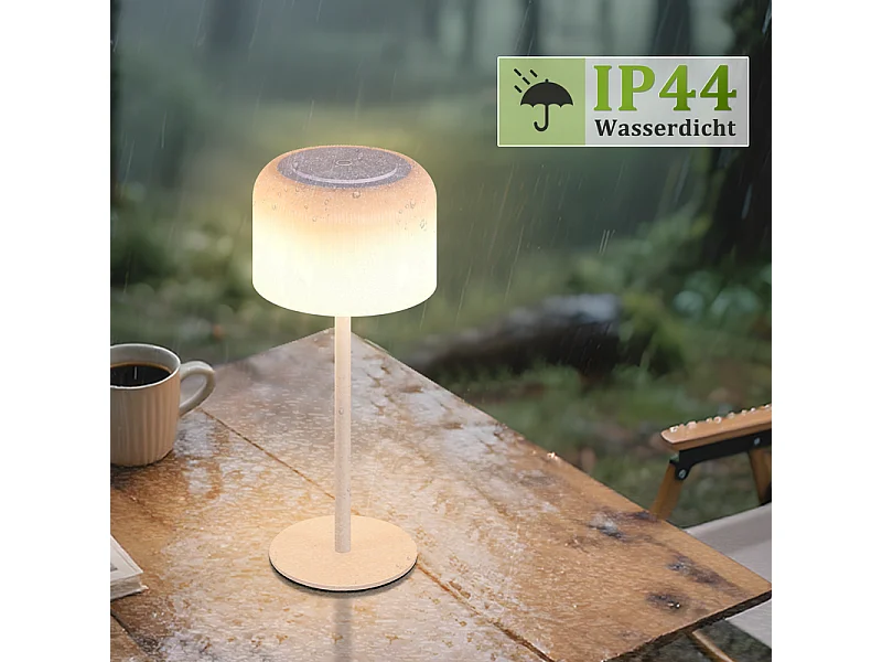 Bezprzewodowa lampa stołowa LED NETTLIFE, zasilana bateryjnie, ściemnialna w zakresie 3000–6500 K, ładowana przez USB-C, regulowana wysokość, wodoodporna