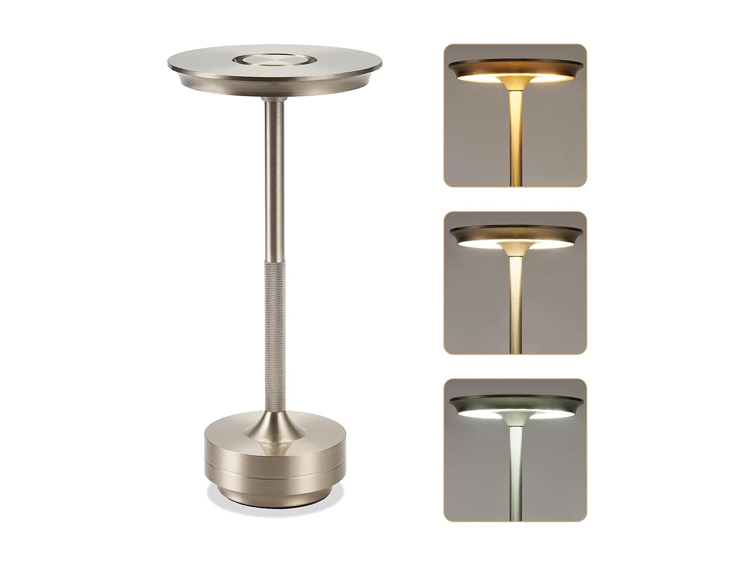 Lampe de chevet Nettlife sans fil, lampe de table LED à batterie, lampe tactile à intensité variable avec batterie rechargeable USB, lot de 2