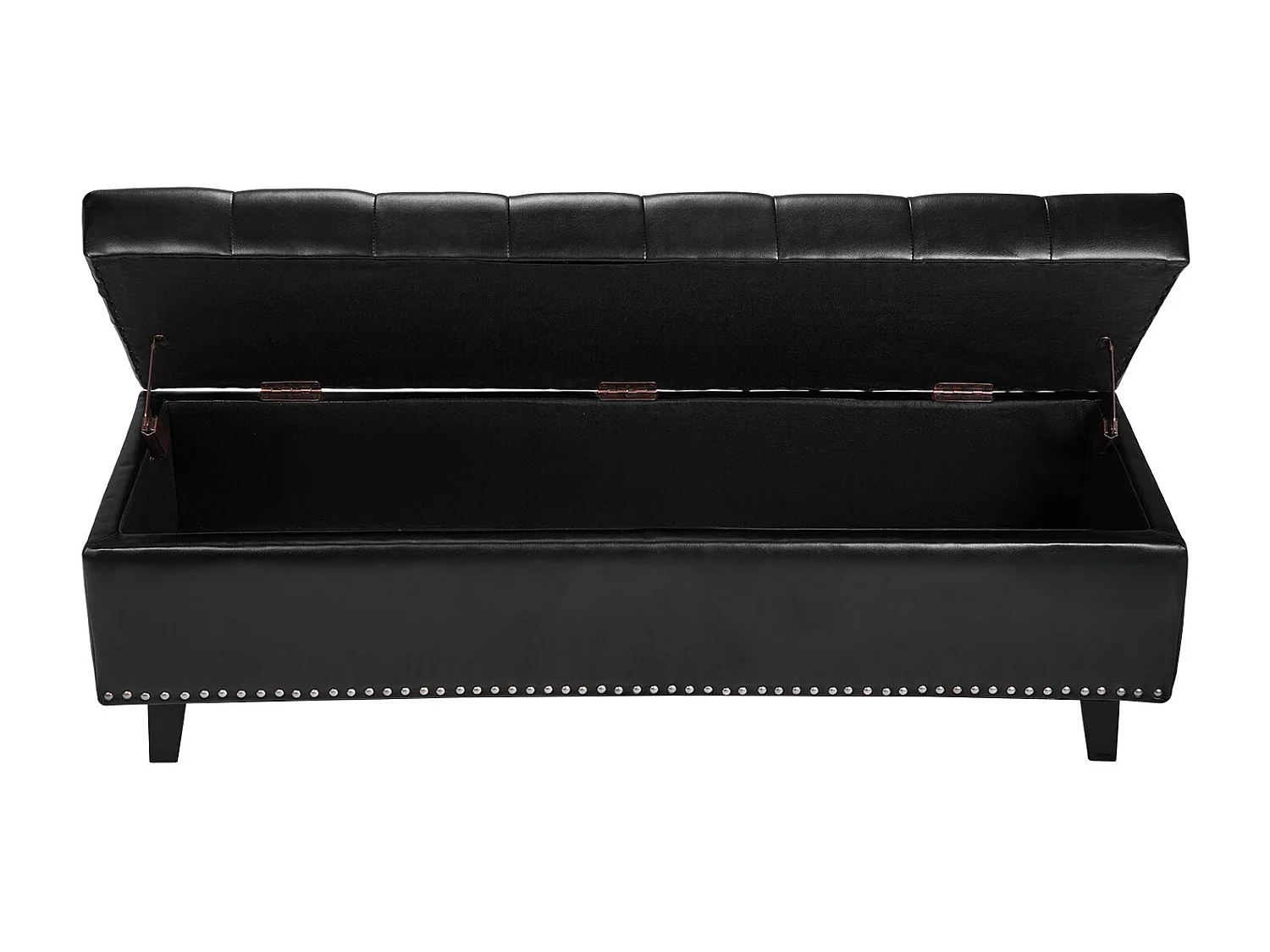 Banco Pie de Cama SucceBuy Baúl Capitoneado 130,5 cm, Pie de Cama en Cuero PU con Espacio de Almacenamiento y Patas de Madera, Banco Elegante