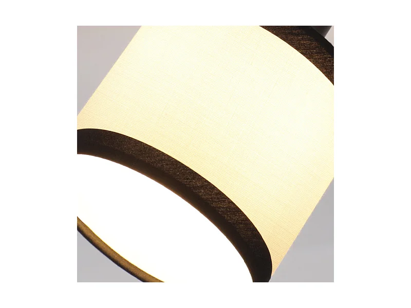 Spot de plafond NETTLIFE noir 3 flammes - Spots de plafond E14 Plafonnier tissu pivotant 350° Lampe de cuisine vintage(sans ampoule)