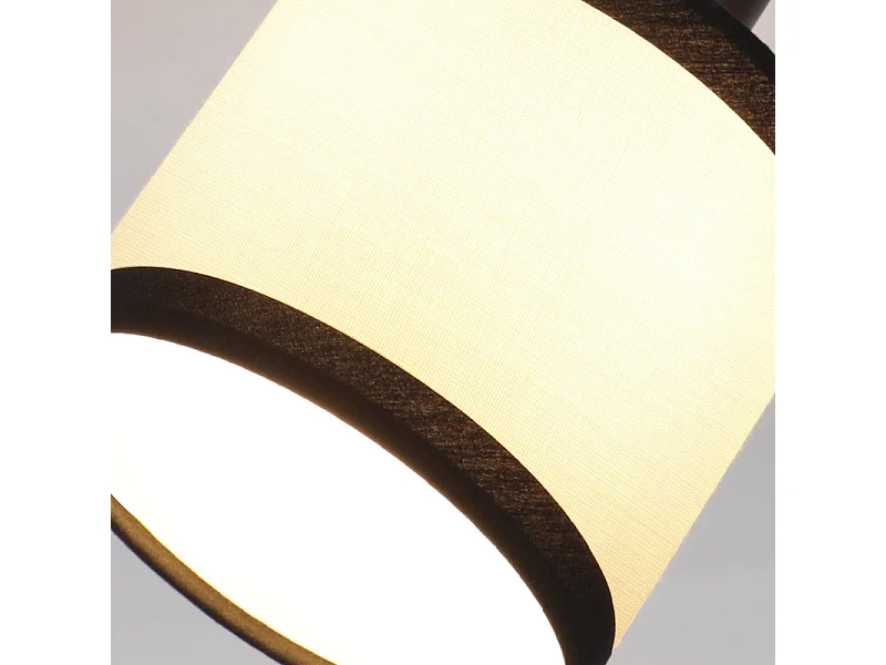 Spot de plafond NETTLIFE noir 3 flammes - Spots de plafond E14 Plafonnier tissu pivotant 350° Lampe de cuisine vintage(sans ampoule)