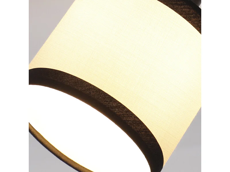 NETTLIFE Zwarte plafondspot, hallamp, 2-vlammig - E14 LED plafondspots, stoffen plafondlamp, verstelbaar, vintage (zonder lamp)