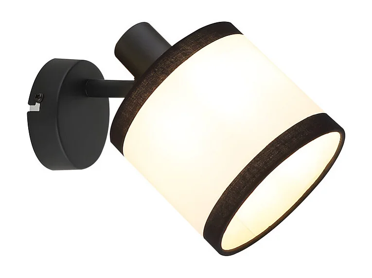 NETTLIFE 1-vlams plafondspot, zwarte ganglamp - E14 stoffen plafondlamp, verstelbaar, vintage, retro (zonder lamp)