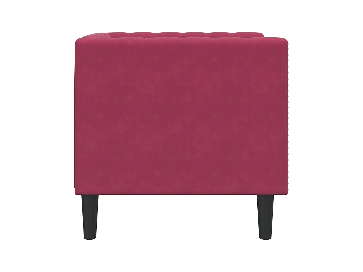 Fauteuil salon | Chaise Confortable | Fauteuil Chesterfield rouge bordeaux velours