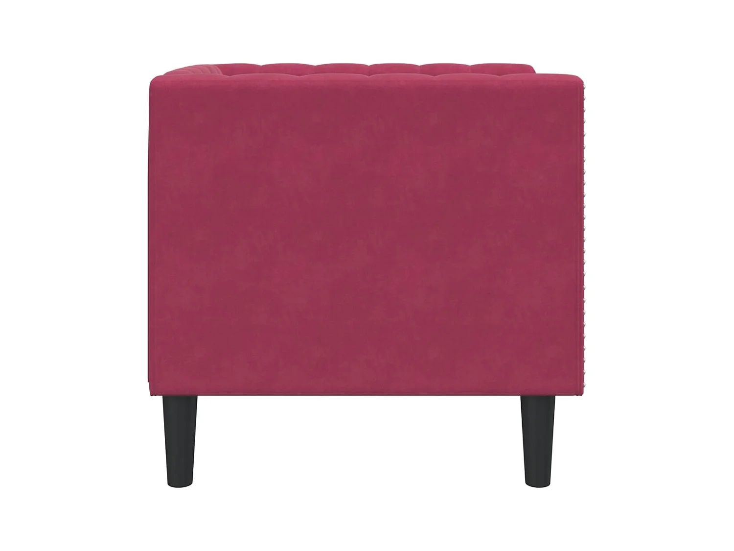 Fauteuil salon | Chaise Confortable | Fauteuil Chesterfield rouge bordeaux velours