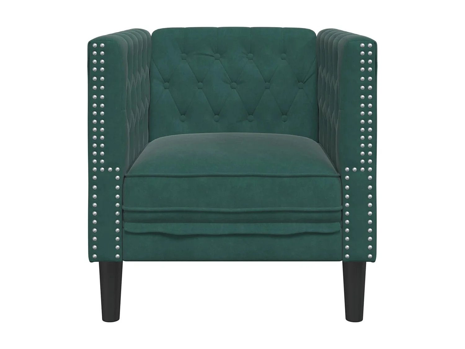 Fauteuil salon | Chaise Confortable | Fauteuil Chesterfield vert foncé velours