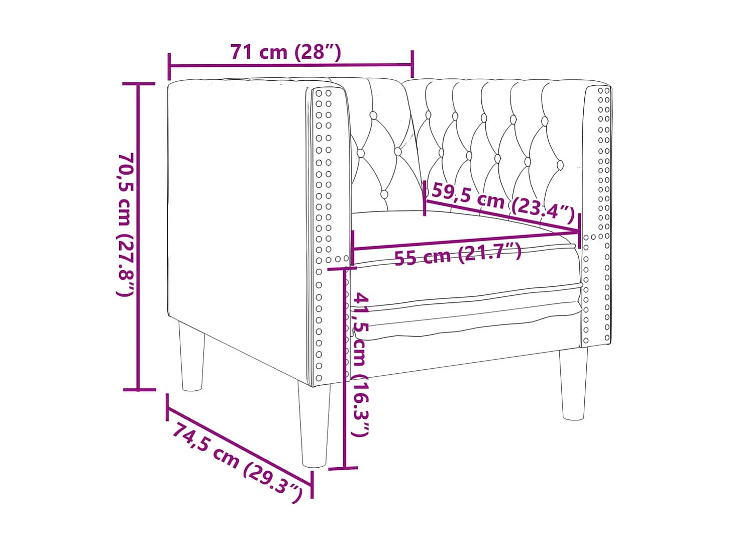 Fauteuil salon | Chaise Confortable | Fauteuil Chesterfield vert foncé velours