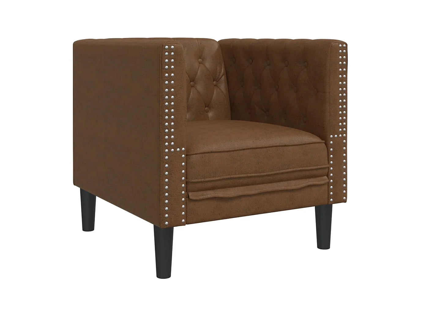 Fauteuil salon | Chaise Confortable | Fauteuil Chesterfield marron similicuir daim