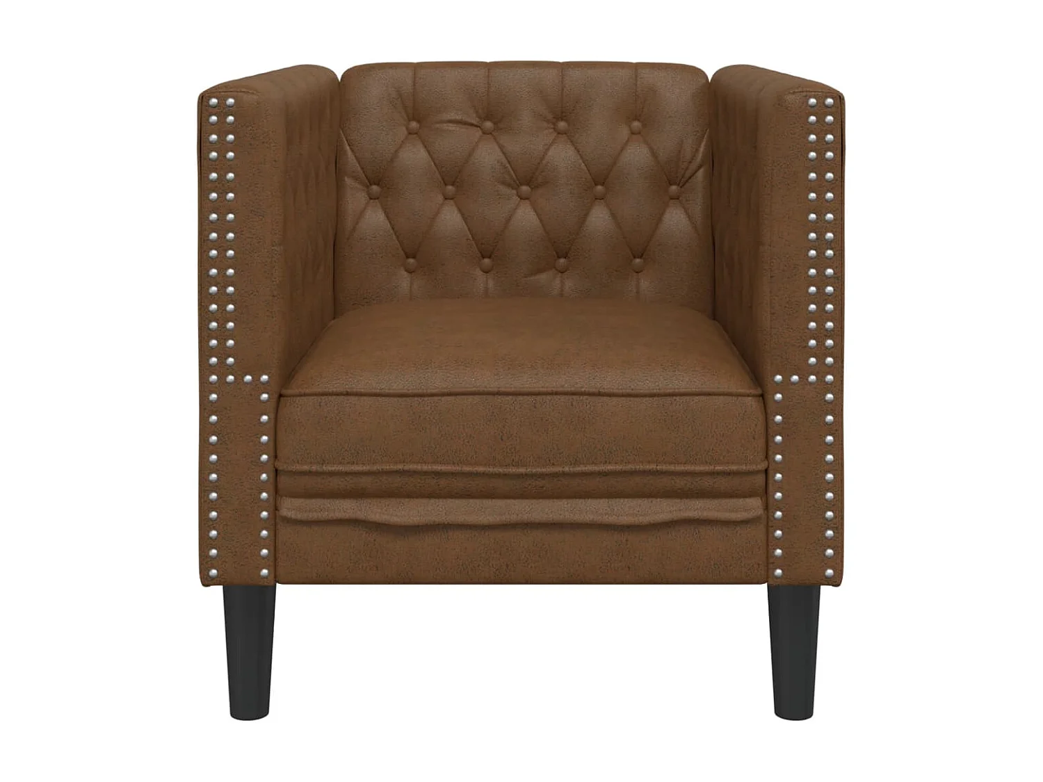 Fauteuil salon | Chaise Confortable | Fauteuil Chesterfield marron similicuir daim